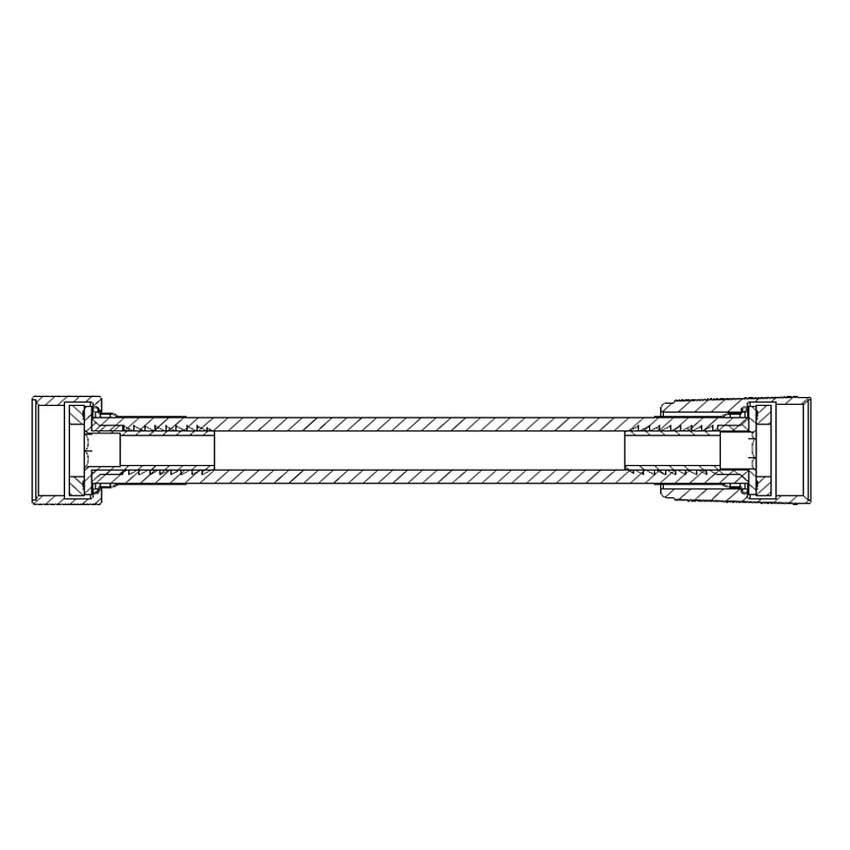 Immagine di Bossini  NOBU flessibile Cromolux retinato nylon 1/2” x 1/2” FF cono in acciaio inox INA001B00030004