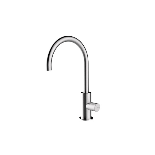 Immagine di Bossini NOBU miscelatore lavabo H.32 cm, monoforo, con bocca girevole, a comando laterale, senza  scarico, finitura acciaio satinato INZ207000075005