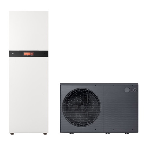 Immagine di LG THERMA V Premium R290 sistema idronico monofase composto da pompa di calore 16 kW e unità interna COMBI UNIT con accumulo 200 litri, 1 circuito HM161HF.UB60+HN20XAHY.NK1