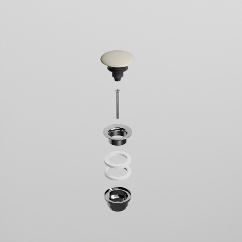 Immagine di Cielo Piletta universale click clack finitura cromo, con coperchio in ceramica colore lino finitura opaco PIL01LN