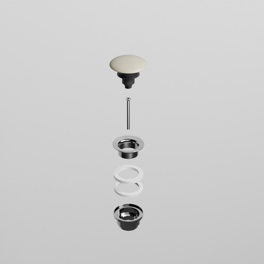 Immagine di Cielo Piletta universale click clack finitura cromo, con coperchio in ceramica colore lino finitura opaco PIL01LN