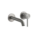 Immagine di Gessi 316 FLESSA miscelatore lavabo a parete bocca lunga P.21 cm, senza scarico, finitura steel brushed 54086#239