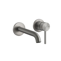 Immagine di Gessi 316 FLESSA miscelatore lavabo a parete bocca lunga P.21 cm, senza scarico, finitura steel brushed 54086#239