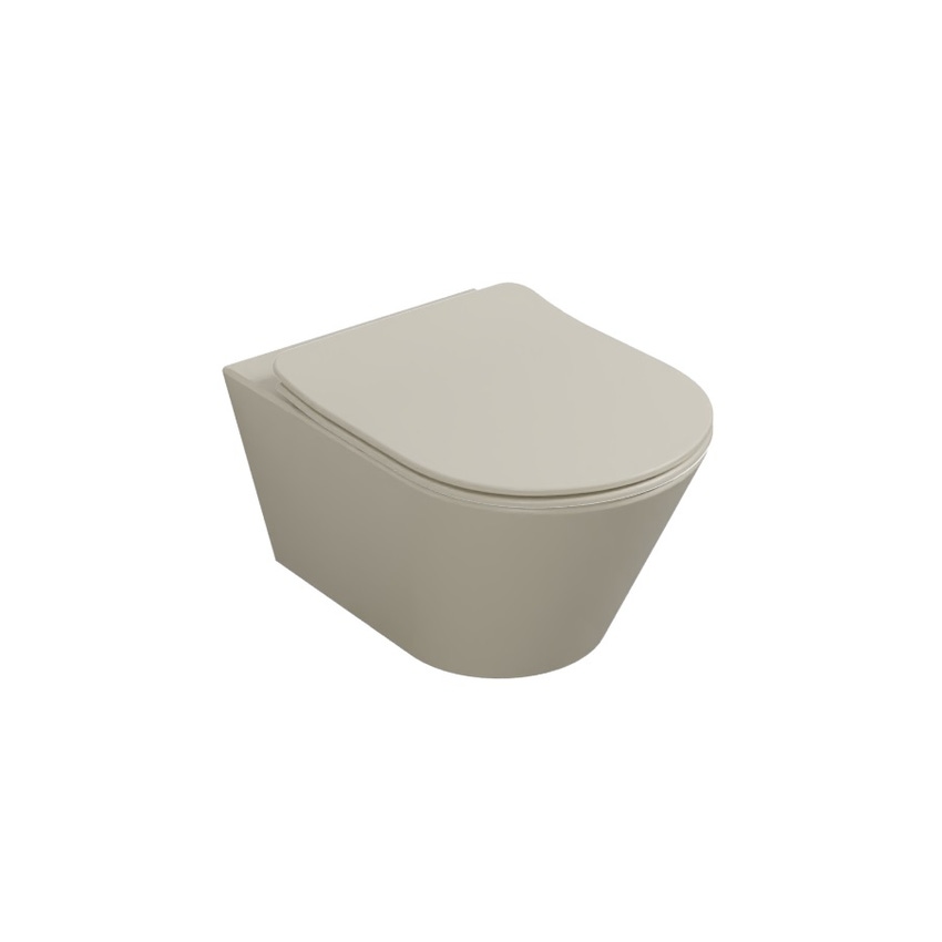 Immagine di Cielo MARE vaso sospeso, RIMLESS 2.0.1, senza brida e senza sedile, completo di fissaggi, colore lino finitura opaco MRVSKLN