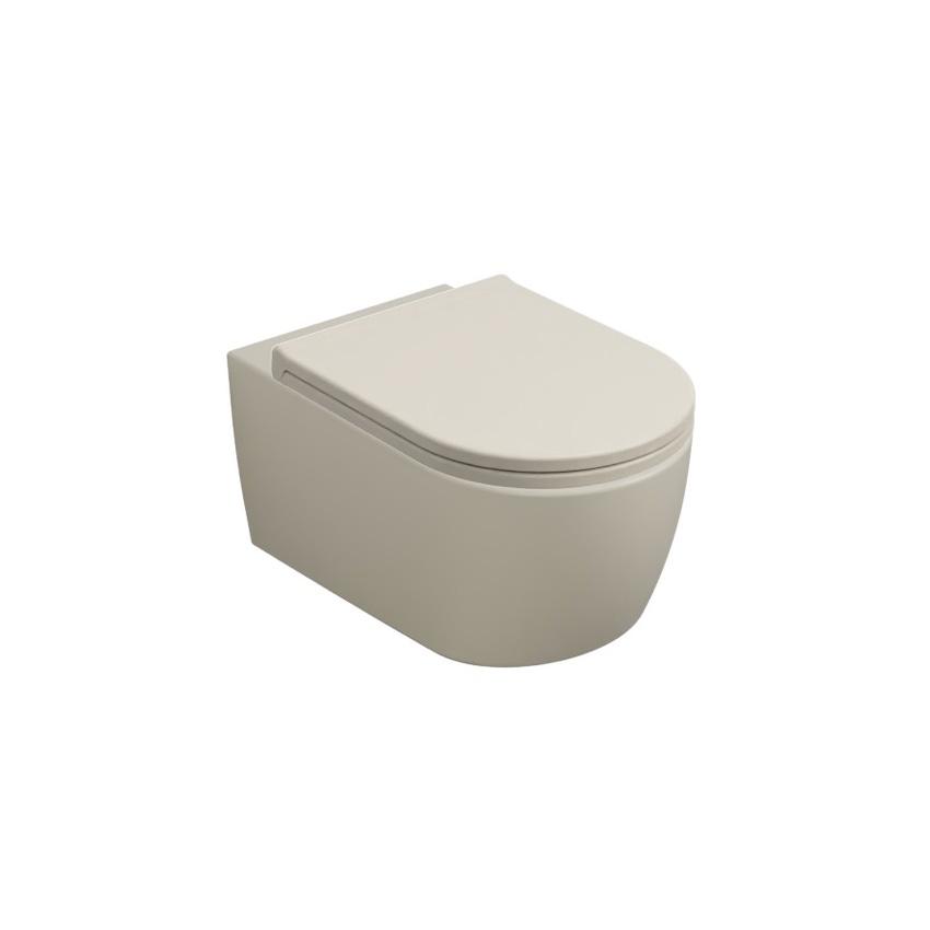 Immagine di Cielo SMILE PRO 53 vaso sospeso, RIMLESS 2.0.1, senza sedile, colore lino finitura opaco SMVSKPLN