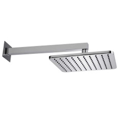 Immagine di Bossini COSMO soffione quadrato 23 cm, in ottone, con braccio doccia orizzontale 35 cm, finitura cromo H69597H00030009