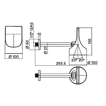Immagine di Bossini APICE set soffione Spot Ø 10 cm orientabile, con diffusore in gomma termoplastica e braccio, con funzione Easy Clean, finitura nero opaco HH1000000073005