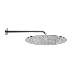 Immagine di Bossini TETIS soffione Ø 20 cm, in acciaio inox, con braccio doccia orizzontale 30 cm, finitura cromo H19870G00030009