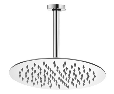 Immagine di Bossini TETIS soffione Ø 20 cm, ottone, con braccio doccia verticale 30cm, finitura cromo H31870G00030009