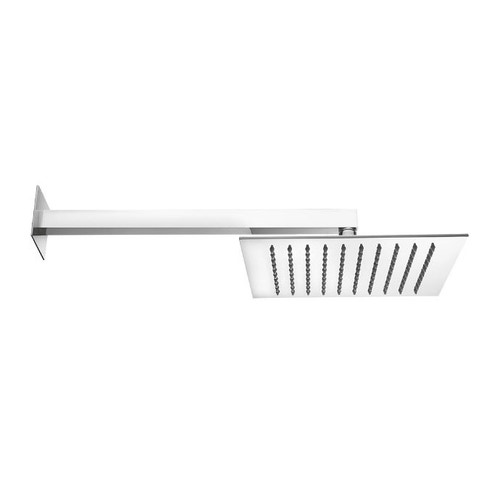 Immagine di Bossini TETIS soffione quadrato 20 cm, con braccio doccia orizzontale 30 cm, finitura cromo H69873G00030009