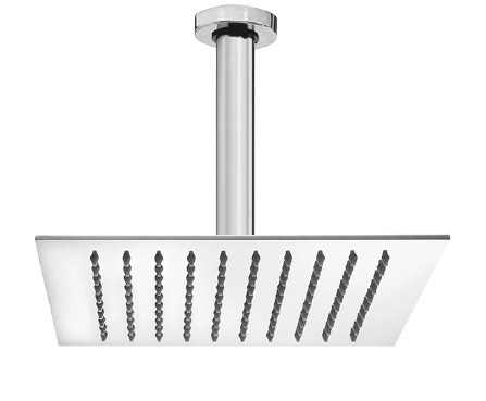 Immagine di Bossini TETIS soffione quadrato 20 cm, con braccio doccia verticale 30 cm, finitura cromo H30873G00030009