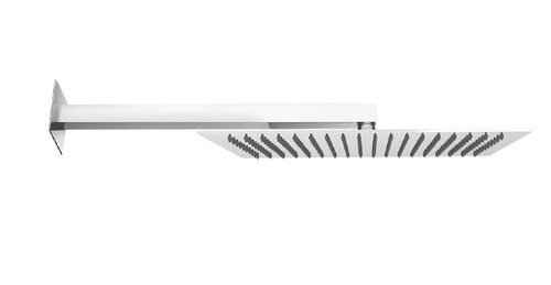 Immagine di Bossini TETIS soffione 30x20 cm, con braccio doccia orizzontale 30 cm, finitura cromo H69876G00030009