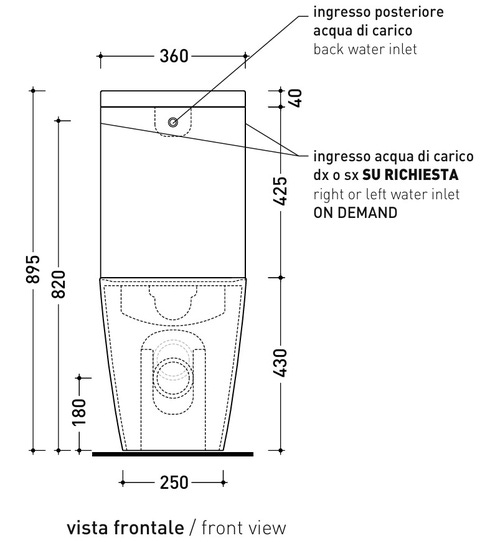 Immagine di Flaminia PLAY vaso monoblocco PLUS gosilent con scarico S/P, senza sedile, colore bianco finitura lucido PY116RS