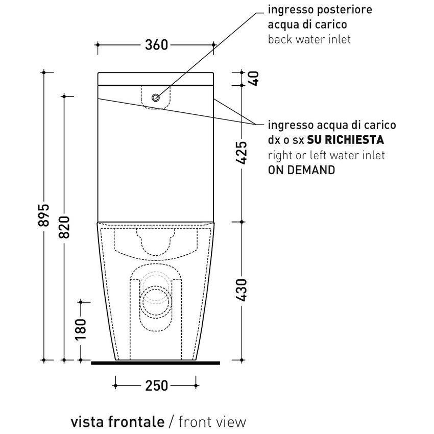 Immagine di Flaminia PLAY vaso monoblocco PLUS gosilent con scarico S/P, senza sedile, colore bianco finitura lucido PY116RS