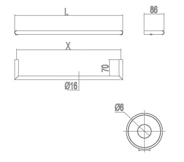 Immagine di Inda GEALUNA portasalviette L.46.6 cm, finitura cromo A1018FCR