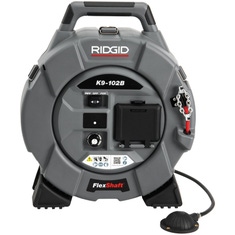 Immagine di Ridgid FlexShaft K9-102B Stasatrice a batteria per pulizia scarichi per tubi da 1" 1/4 - 2" (32 – 50 mm), dotata di cavo da 15,2 m (50') diametro da 1/4" (6 mm) e kit demolitori 80273