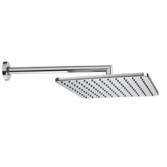 Immagine di Bossini COSMO soffione quadrato 23 cm, in ottone, con braccio doccia orizzontale, finitura nero opaco H70597H00073009