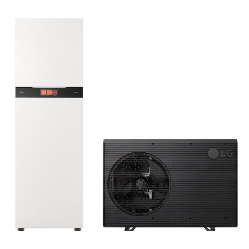 Immagine di LG THERMA V Standard R290 sistema idronico composto da pompa di calore trifase 14 kw e unità interna COMBI UNIT con accumulo 200 litri, 2 circuiti HM143HFD.UB41+HN20XAHB.NK1