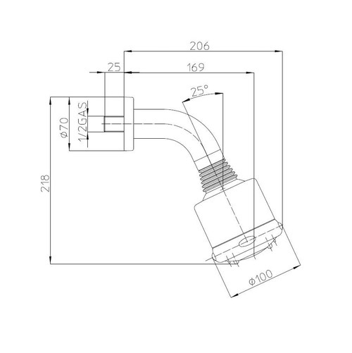 Immagine di Bossini Soffione Fresh Ø 10 cm con braccio doccia 12 cm, finitura cromo H41020A00030004