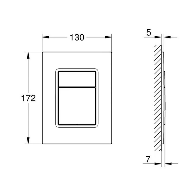 Immagine di Grohe SKATE COSMOPOLITAN S placca di comando per risciacquo a due quantità, finitura cromo satinato 37535DC0