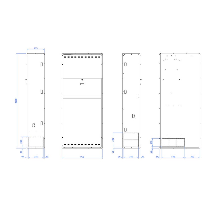 Immagine di LG Armadio di contenimento, predisposto per per ospitare unità interna murale Hydro Unit + accumulo ACS + kit di distribuzione HT175-CAB+TNK+KIT+RES.AEU