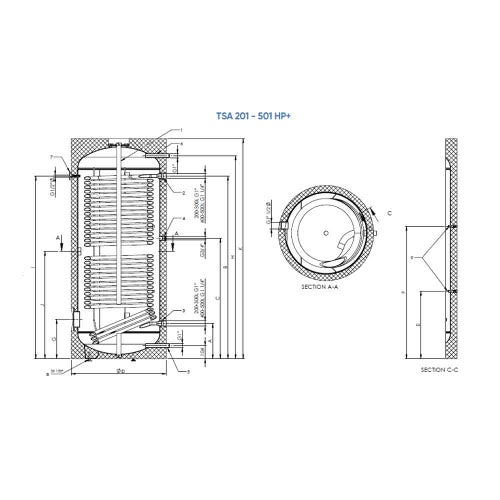 Immagine di ACV TSA 301 HP+ Bollitore vetrificato a serpentino maggiorato 300 litri 075479