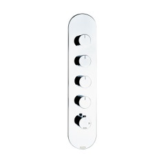 Immagine di Bellosta WELLNESS miscelatore termostatico a parete, 4 uscite con selezione singola, installazione verticale e orizzontale, finitura cromo 01-8812/4H/P/E