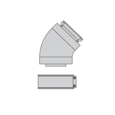 curva coassiale 45 gradi 60/100 standard