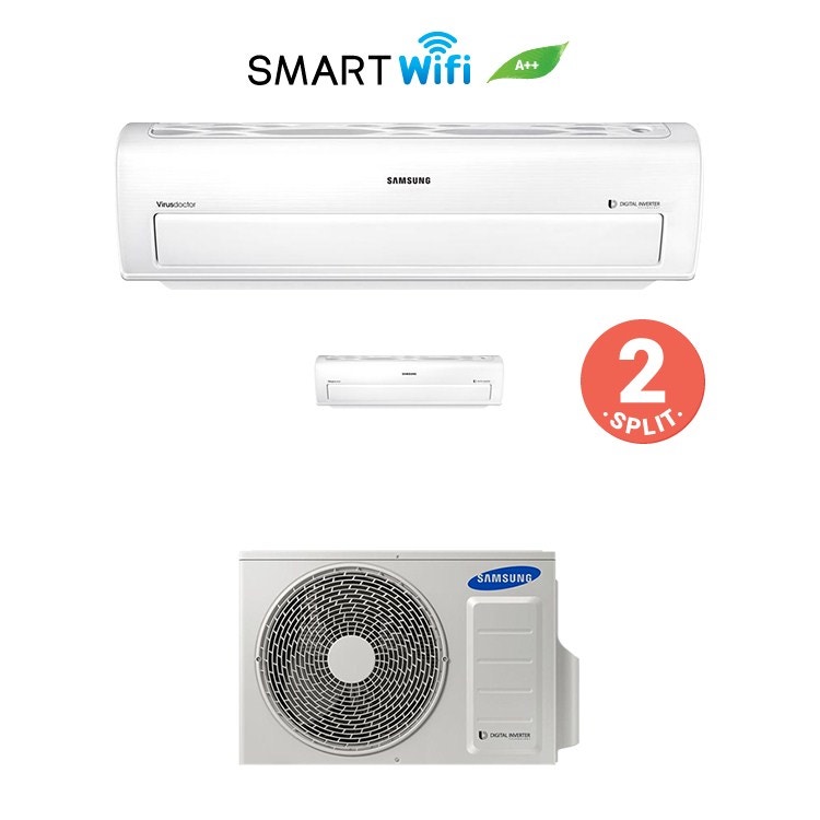 Immagine di Samsung AR7000M Climatizzatore dualsplit 9000 + 12000 BTU Inverter A++ Wi-Fi AJ040FCJ2EH-AR0912DB
