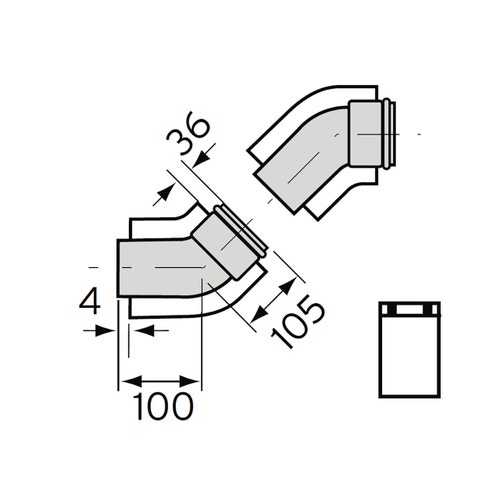Immagine di Vaillant Coppia curve 45° scarico fumi coassiale 60/100 mm 303809