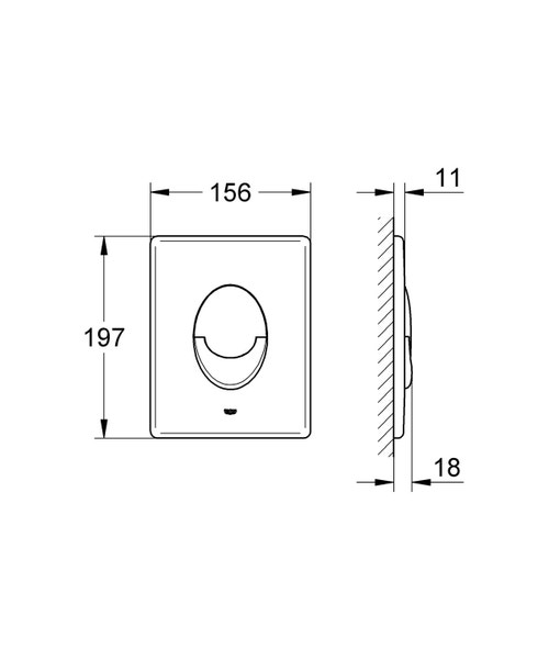 Immagine di Grohe SKATE AIR piastra di azionamento Wc, finitura cromo 38505000