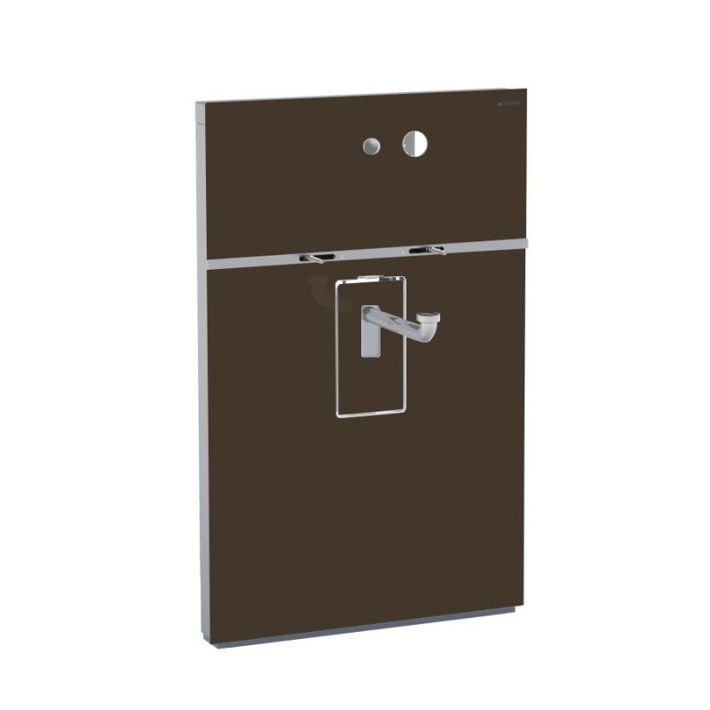 Immagine di Geberit MONOLITH modulo per lavabo sospeso e rubinetto da incasso, miscelatore 10 cm, senza carrello, colore vetro terra d'ombra 131.043.SQ.1