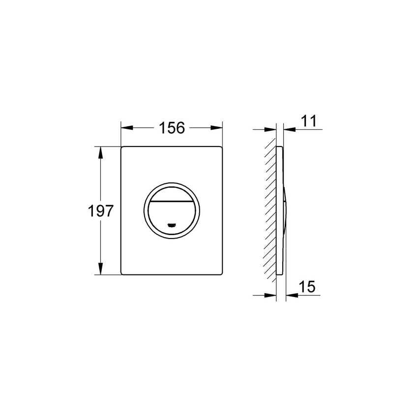 Immagine di Grohe Nova Cosmopolitan Light Piastra Di Azionamento Wc Cromo 38809000