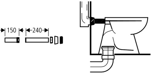 Immagine di Grohe Cannotto Di Collegamento per Vaso 37103SH0