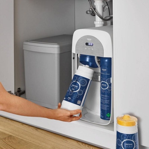 Immagine di Grohe Blue Home miscelatore monocomando per lavello con sistema filtrante dell'acqua bocca "L" Cromo 31454000