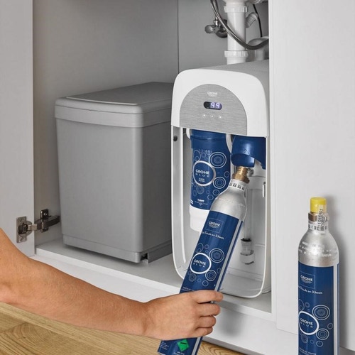 Immagine di Grohe Blue Home miscelatore monocomando per lavello con sistema filtrante dell'acqua bocca "L" Cromo 31454000
