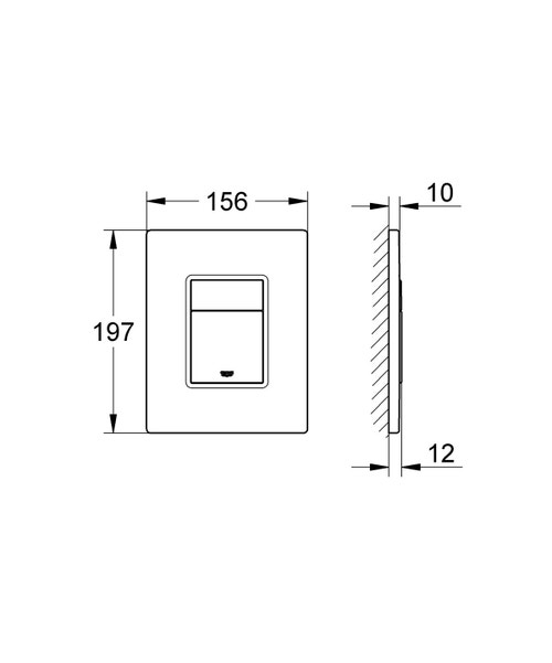Immagine di Grohe Skate Cosmopolitan Piastra Di Azionamento Wc Cromo-Serigrafato 38859XG0