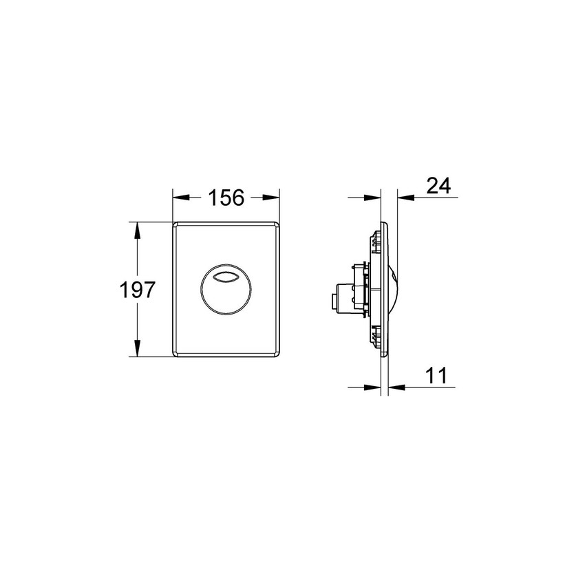 Immagine di Grohe SKATE piastra di azionamento Wc, finitura cromo satinato 38862P00