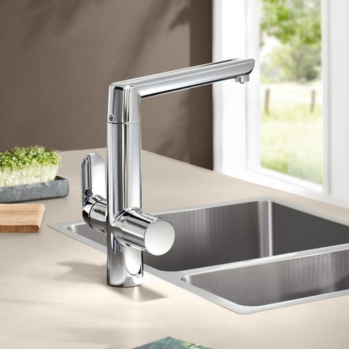 Immagine di Grohe Blue Professional k7 Rubinetto per lavello bocca "L" acqua Fredda & Gasata Cromo 31346001
