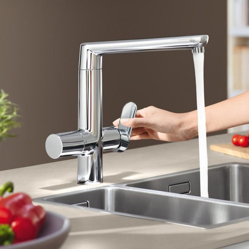 Immagine di Grohe Blue Professional k7 Rubinetto per lavello bocca "L" acqua Fredda & Gasata Cromo 31346001