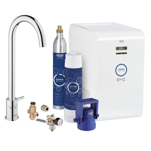 Immagine di Grohe Blue Professional Mono Rubinetto per lavello bocca "C" acqua Fredda & Gasata Cromo 31302001