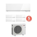 Immagine di Mitsubishi MSZ-EF Climatizzatore penta split inverter Bianco | unità esterna 10,2 kW unità interne 7000+7000+7000+7000+18000 BTU MXZ-5E102VA +4xEF22VE3W+EF50VE3W 