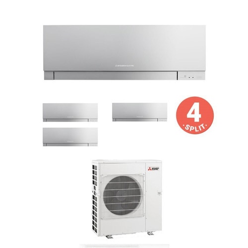 Immagine di Mitsubishi MSZ-EF Climatizzatore quadri split inverter Argento | unità esterna 8,3 kW unità interne 7000+7000+9000+9000 BTU MXZ-4E83VAHZ+2xEF22VE3S+2xEF25VE3S 