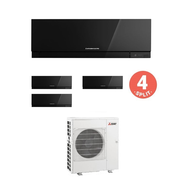 Immagine di Mitsubishi MSZ-EF Climatizzatore quadri split inverter Nero | unità esterna 8,3 kW unità interne 7000+7000+7000+12000 BTU MXZ-4E83VAHZ+3EF22VE3B+MSZ-EF35VE3B 