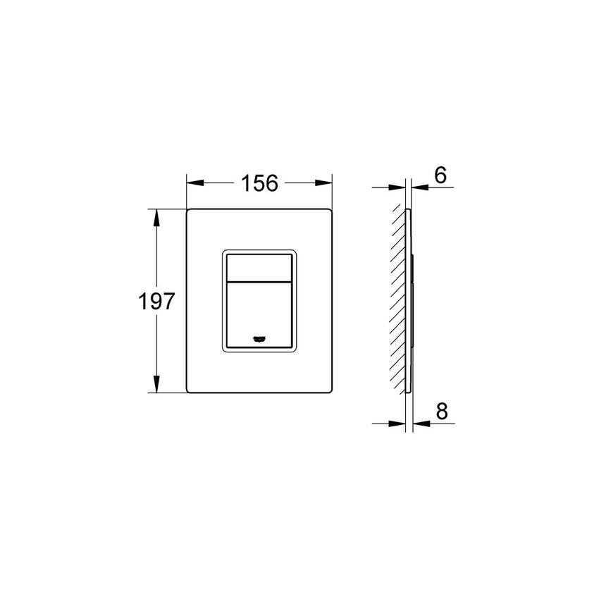 Immagine di Grohe SLATE COSMOPOLITAN piastra di azionamento Wc, finitura cromo e vetro bianco opaco 38845MF0