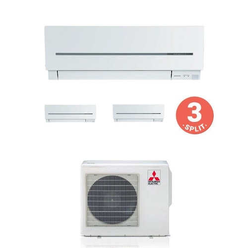 Immagine di Mitsubishi MSZ-SF Climatizzatore trial split inverter Bianco | unità esterna 5,4 kW unità interne 9000+9000+7000 BTU MXZ-3E54VA2+2MSZ-SF25VE+MSZ-SF20VA