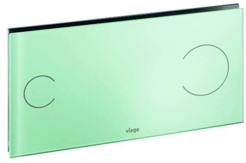Immagine di Viega Visign for More 100 Placca di comando Wc Vetro trasparente/verde menta 630836