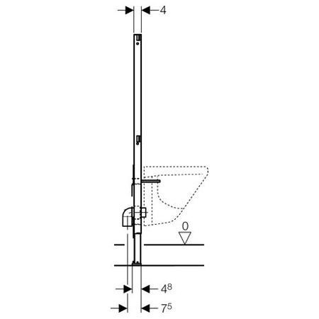 Immagine di Geberit DUOFIX per bidet sospeso altezza parziale 112 cm 111.512.00.1