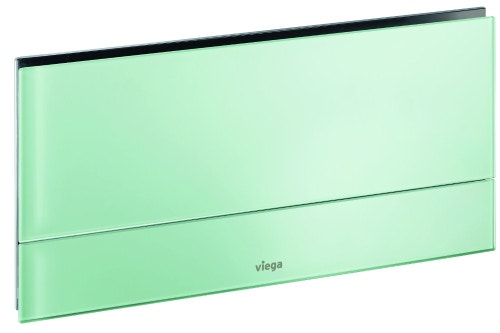 Immagine di Viega Visign for More 101 Placca di comando Wc Vetro trasparente/verde menta 630843