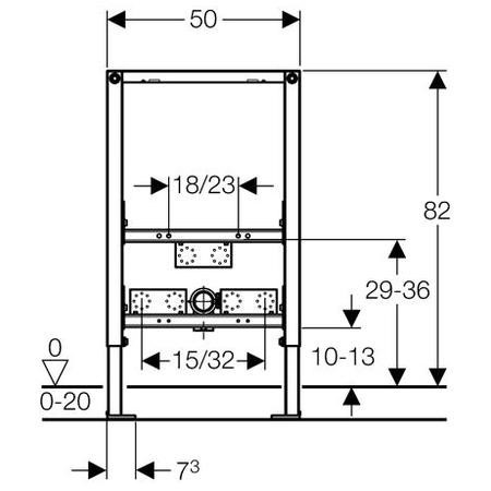 Immagine di Geberit Duofix 90 per bidet sospeso, altezza parziale 82 cm 111.537.00.1